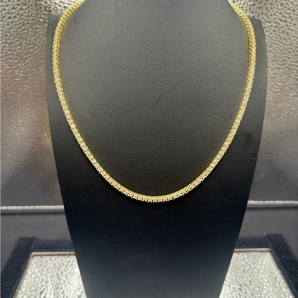 Elegant Gold Sterling Silver Cz Chocker
